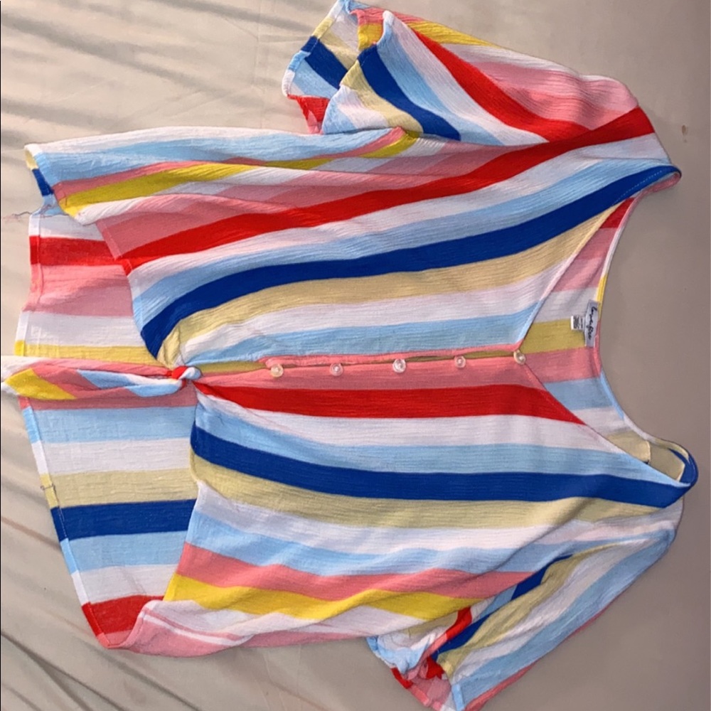 Multi color Nordstrom rack button tie up t shirt